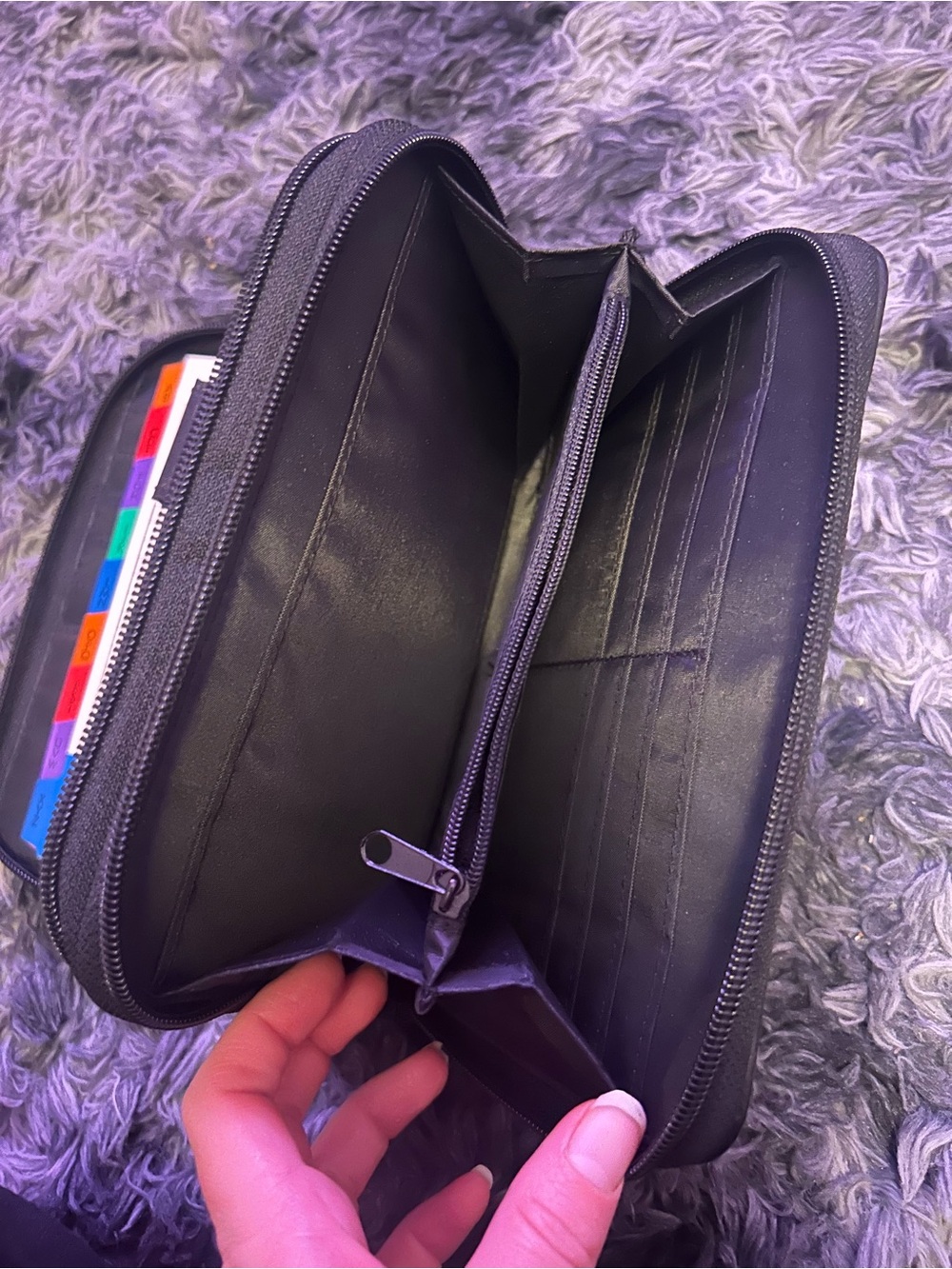 Black Zippered Planner with Built-in Calculator - Picture 4 of 4